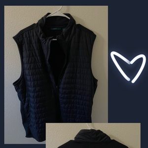 Perry Ellis Navy Blue Zip Puffer Vest